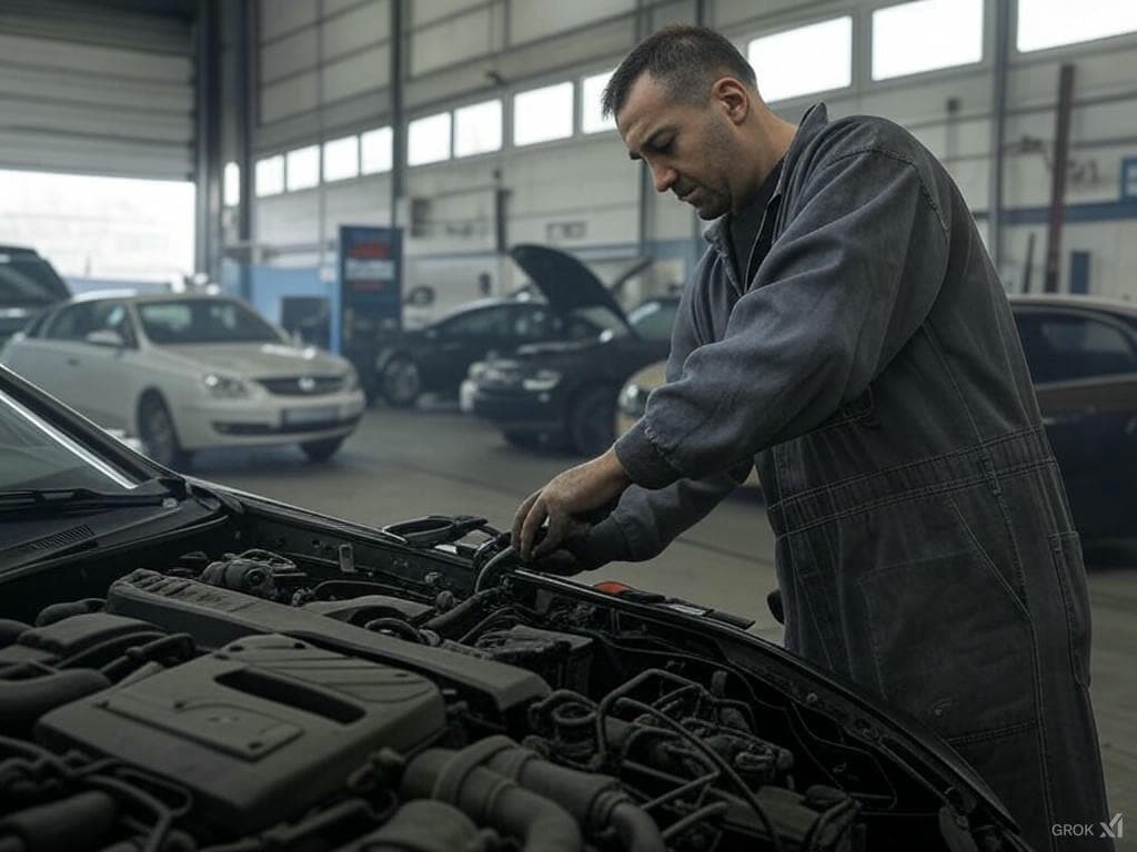 Modern auto service garage